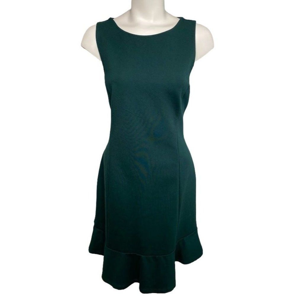 Loft Forest Green Sleeveless Open Back Pointe Knit Dress Sz 10 NEW